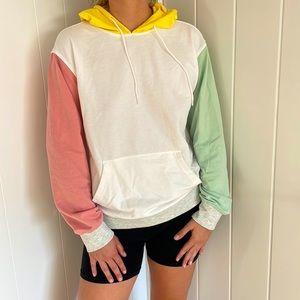 Color-block vintage inspired hoodie